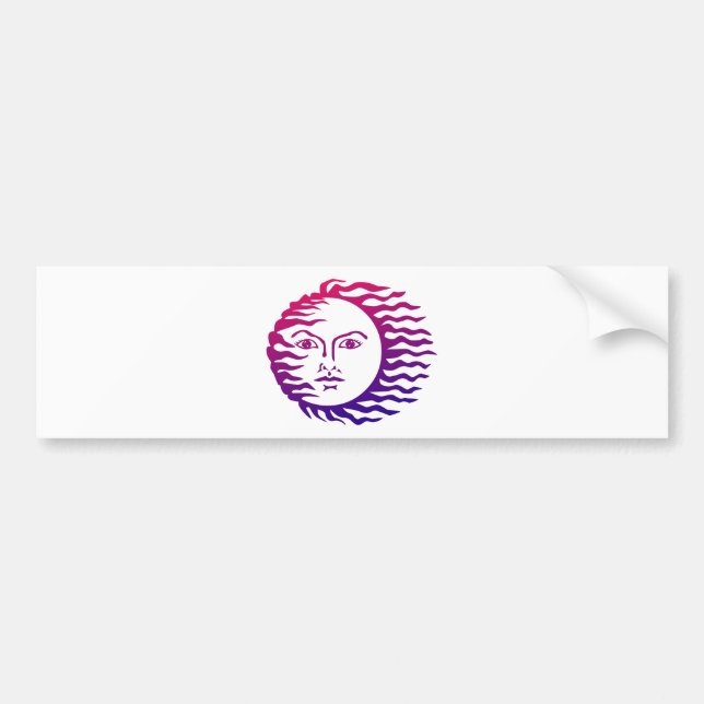 Sun Face Bumper Sticker (Front)