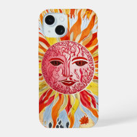 Sun Face Collage Art - Vibrant and Warm Design
