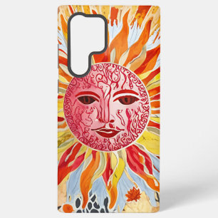 Sun Face Collage Art - Vibrant and Warm Design Samsung Galaxy Case