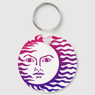Sun Face Key Ring
