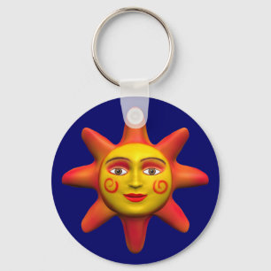 Sun face key ring