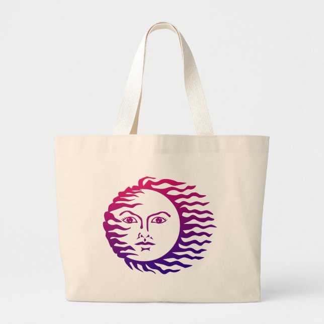 Sun Face Large Tote Bag (Front)