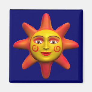 Sun face magnet