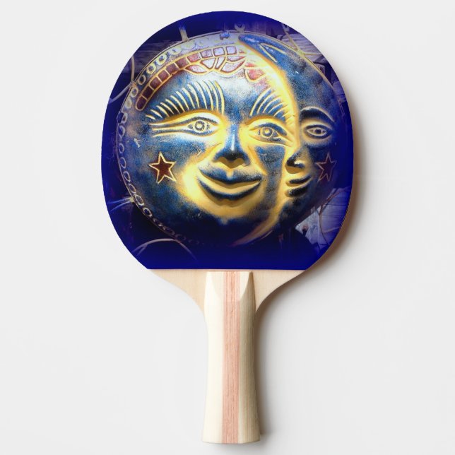 sun face/ moon face ping pong paddle (Front)