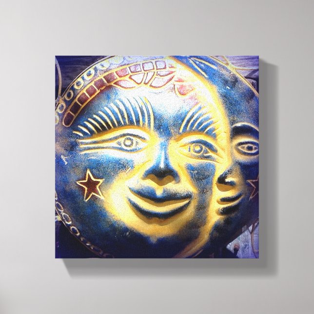 sun face/ moon face wrapped canvas (Front)