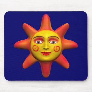 Sun face mouse mat