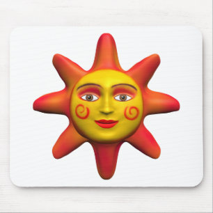 Sun face mouse mat