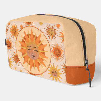 Sun Face Orange Watercolor Illustration Dopp Kit