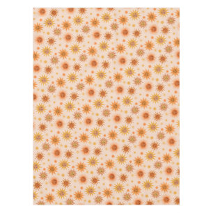 Sun Face Orange Watercolor Illustration Tablecloth