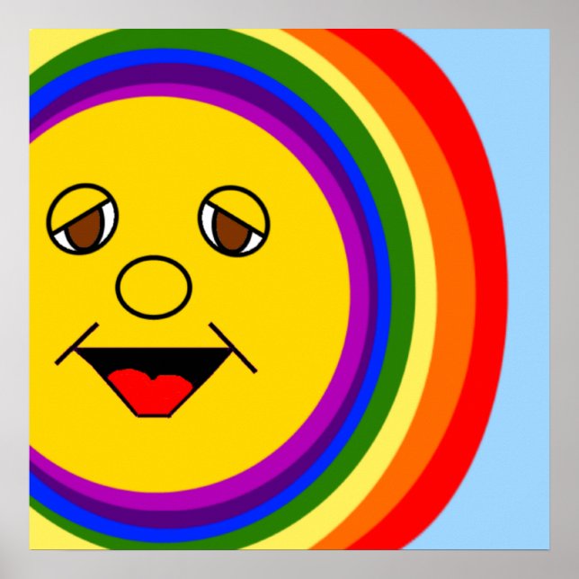 Sun Face Rainbow Poster (Front)