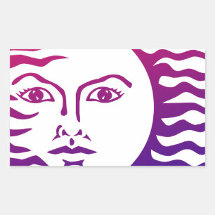 Sun Face Rectangular Sticker
