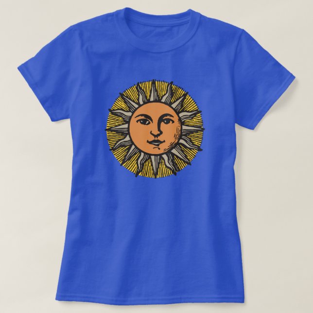 Sun Face vintage smiling sun T-Shirt (Design Front)