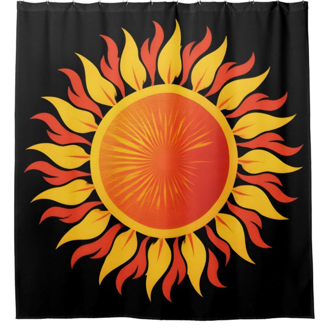 Sun Fire Shower Curtain (Front)