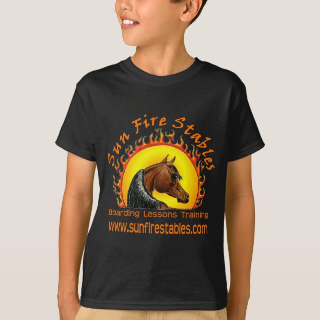 Sun Fire Stables Logo on Front T-Shirt (Front)