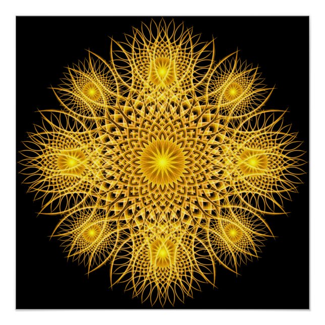 Sun Flake Mandala Poster (Front)