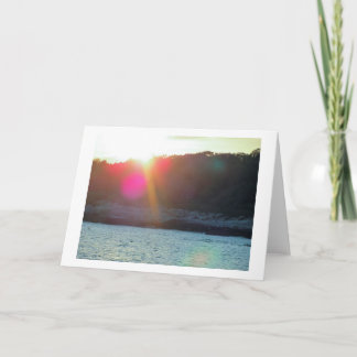 Sun Flare on Water Blank Greeting Card