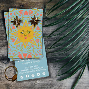 Sun & Floral Earring Necklace Jewellery Display Ca