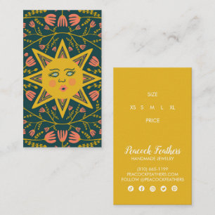 Sun & Floral Price Size CUSTOM Hang Tag