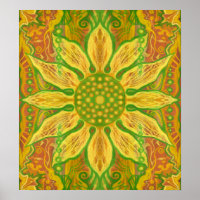 Sun Flower Bohemian Floral Helianthus Sunflower
