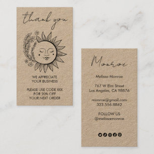 Sun Flower Boho Chic Elegant Social Icons Discount Business Card