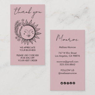 Sun Flower Boho Chic Elegant Social Icons Discount Business Card