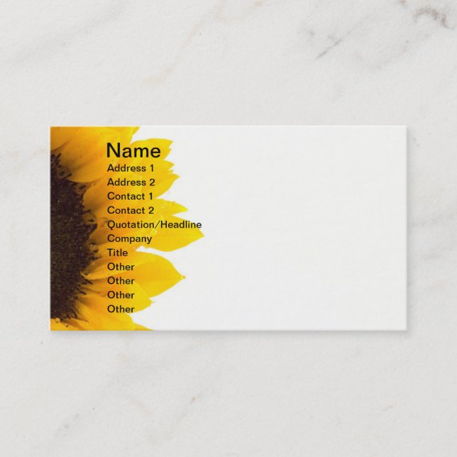 Sun flower business card (Front)