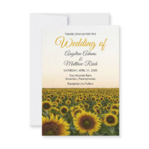 Sun Flower Floral Elegant Watercolor Wedding
