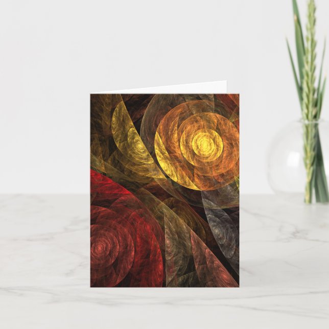 Sun Flower Floral Modern Abstract Art Pattern Card (Front)