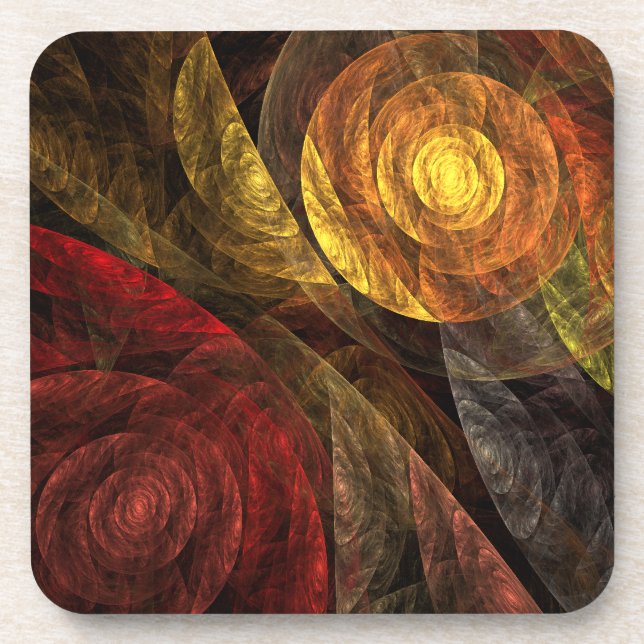 Sun Flower Floral Modern Abstract Art Pattern Coaster (Front)