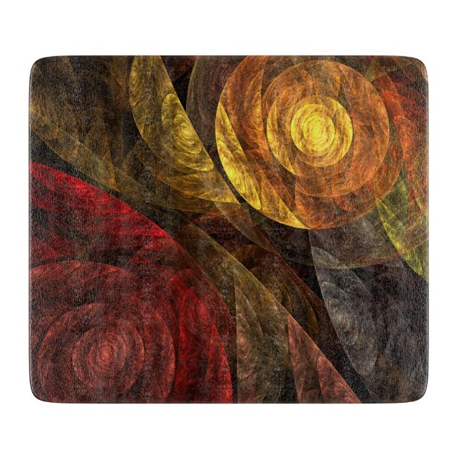 Sun Flower Floral Modern Abstract Art Pattern Cutting Board (Front)