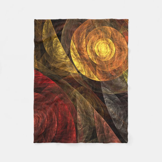 Sun Flower Floral Modern Abstract Art Pattern Fleece Blanket (Front)