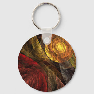 Sun Flower Floral Modern Abstract Art Pattern Key Ring