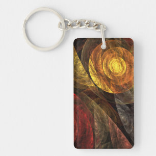 Sun Flower Floral Modern Abstract Art Pattern Key Ring