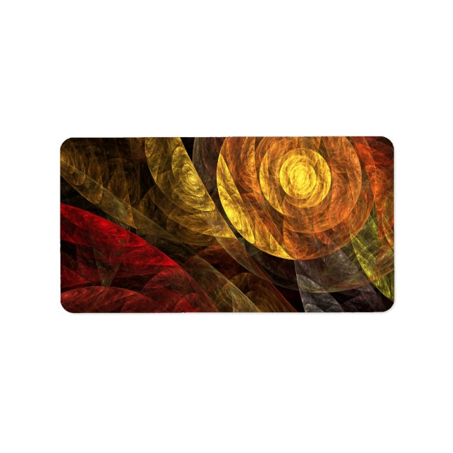 Sun Flower Floral Modern Abstract Art Pattern Label (Front)