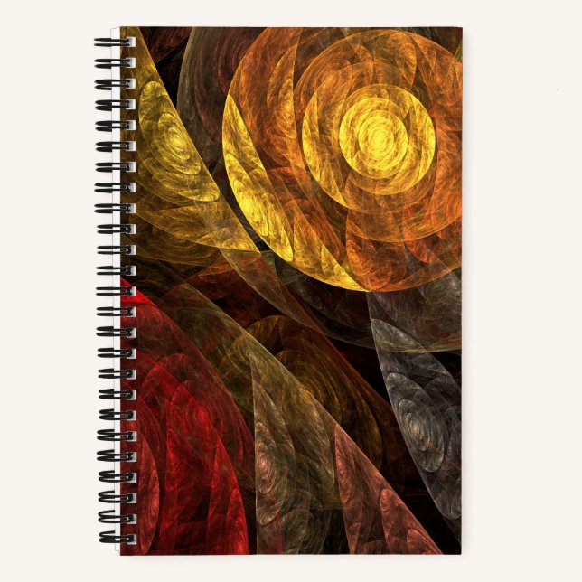 Sun Flower Floral Modern Abstract Art Pattern Notebook (Front)