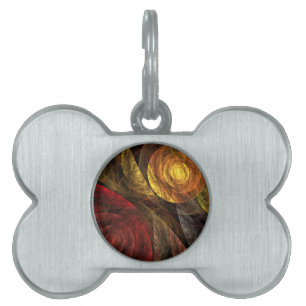 Sun Flower Floral Modern Abstract Art Pattern Pet ID Tag