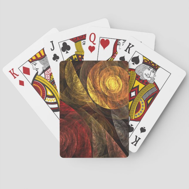 Sun Flower Floral Modern Abstract Art Pattern Playing Cards (Back)