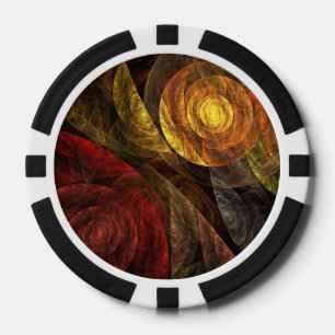 Sun Flower Floral Modern Abstract Art Pattern Poker Chips