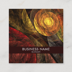 Sun Flower Floral Modern Abstract Art Pattern Square Business Card
