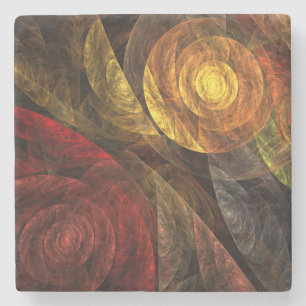 Sun Flower Floral Modern Abstract Art Pattern Stone Coaster
