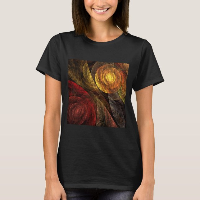 Sun Flower Floral Modern Abstract Art Pattern T-Shirt (Front)