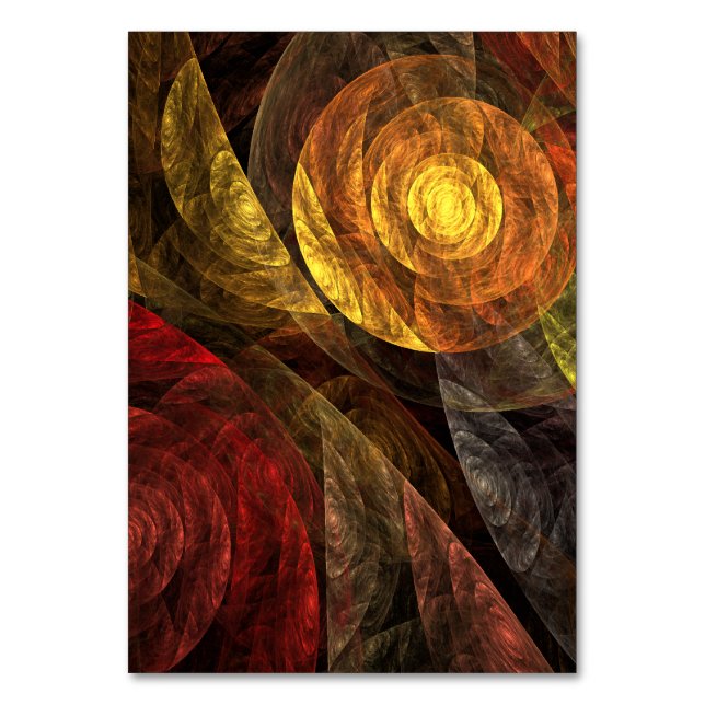 Sun Flower Floral Modern Abstract Art Pattern Table Number (Front)