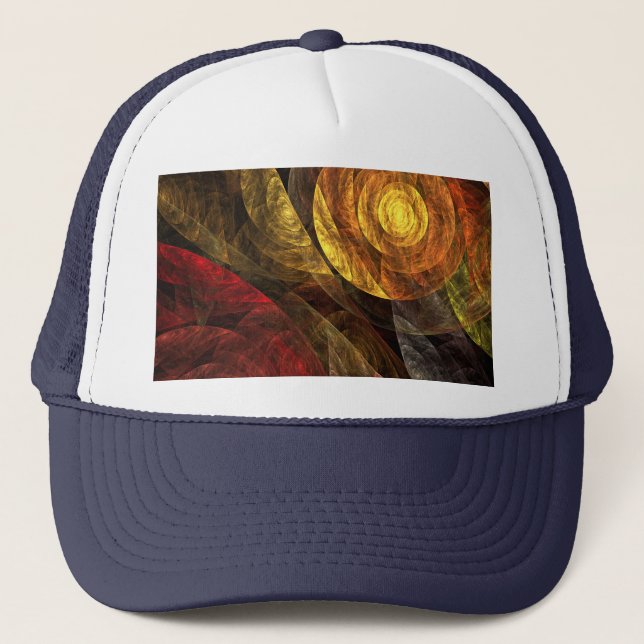 Sun Flower Floral Modern Abstract Art Pattern Trucker Hat (Front)