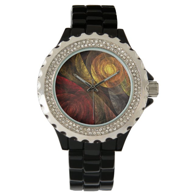 Sun Flower Floral Modern Abstract Art Pattern Watch (Front)
