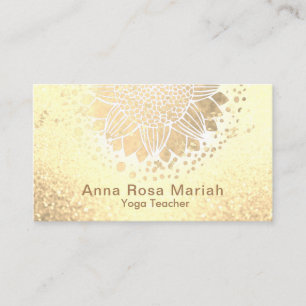 *~* Sun Flower Glitter Mandala Spiritual Yoga Business Card