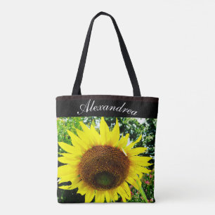 Sun Flower in the sun personalised w/ Name Tote Bag