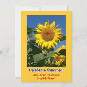 Sun Flower Invitation Card for a Summer Party