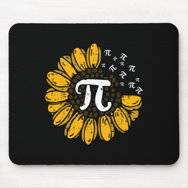 Sun-flower Pi Day Cool Math Symbols Teacher Studen Mouse Mat (Front)