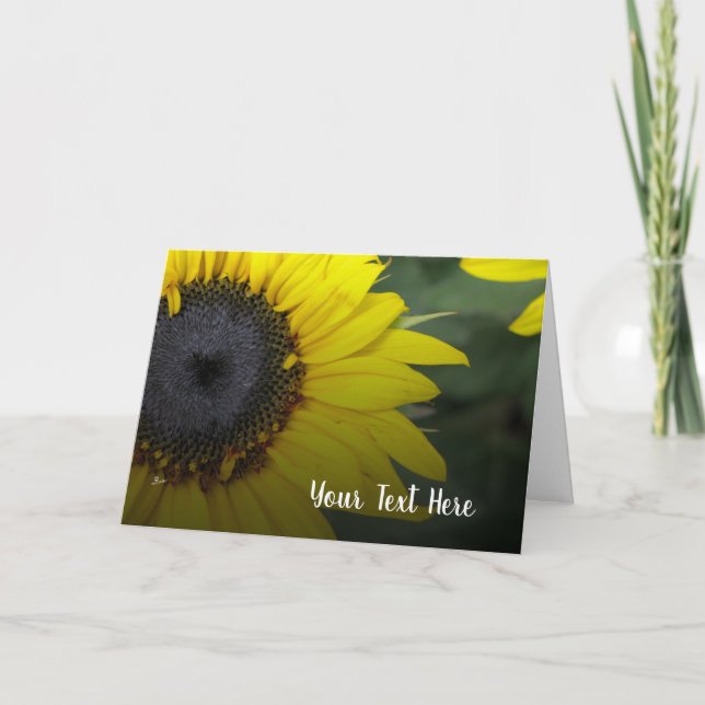Sun Flower yellow garden flower Personalised Card (Front)