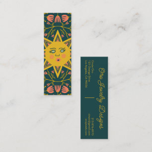 Sun Flowering Vines Elegant Boho Floral Unique  Mini Business Card